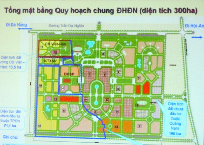 Dự án Đại học Đà Nẵng nằm ở Đà Nẵng và Quảng Nam.